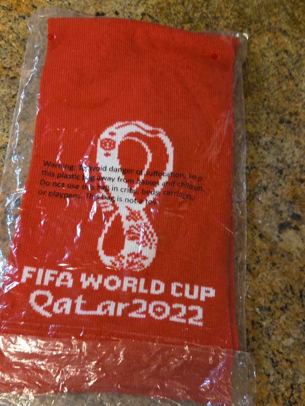 FIFA World Cup Qatar 2022 Red Knit Scarf 57 In